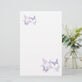 Paarse Butterflies Lavender Ferns Briefpapier (Staand voorkant)