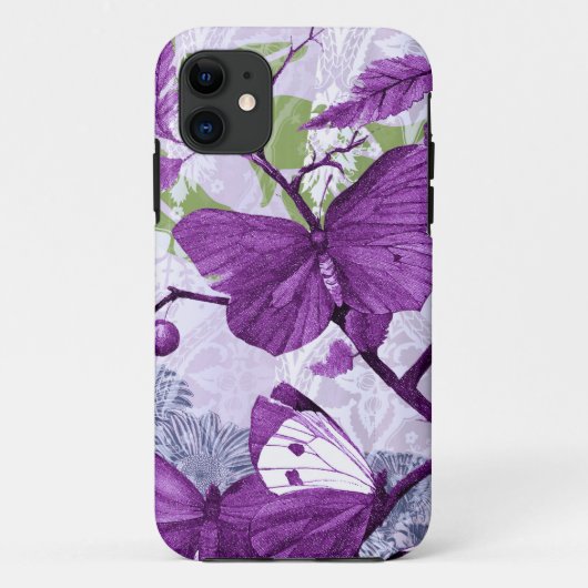 Paarse Butterflies op een filiaal Case-Mate iPhone Case (Achterkant)