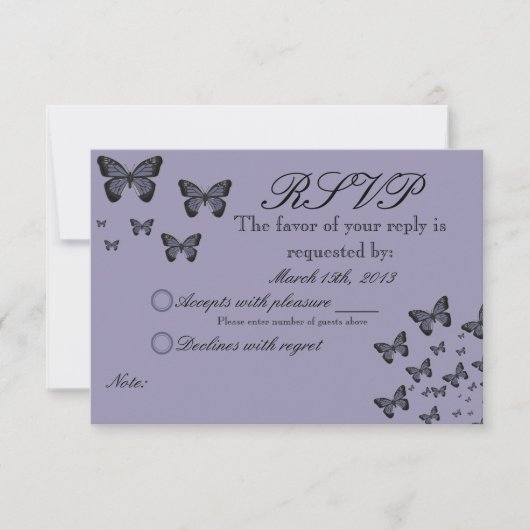 Paarse Butterflies RSVP (Voorkant)