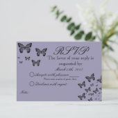 Paarse Butterflies RSVP (Staand voorkant)