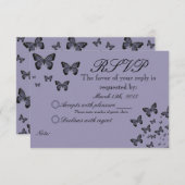 Paarse Butterflies RSVP (Voorkant / Achterkant)