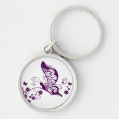 Paarse Butterflies Sleutelhanger (Voorkant)