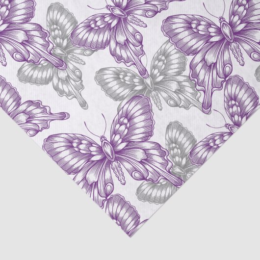 Paarse Butterflies Tissuepapier (Detail)