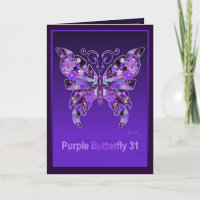 Paarse Butterfly 31 blanco kaart