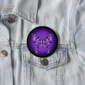 Paarse Butterfly 31 Button (In situ)