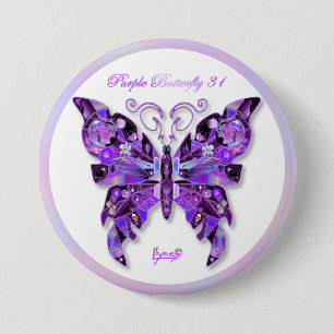 Paarse Butterfly 31 Button