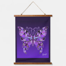 Paarse Butterfly 31 hangende tapestry