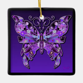 Paarse Butterfly 31 Keramisch Ornament