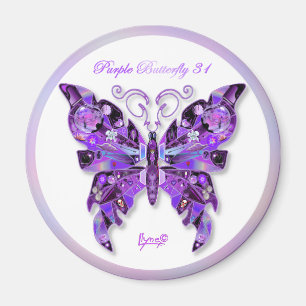 Paarse Butterfly 31 Magnet Magneet