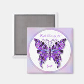 Paarse Butterfly 31 Magnet Magneet (Voorkant / Achterkant)