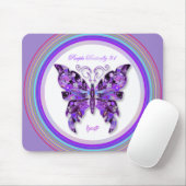 Paarse Butterfly 31 Muismat (Met muis)