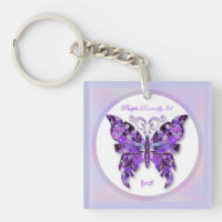 Paarse Butterfly 31 Sleutelhanger