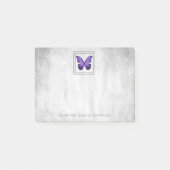 Paarse Butterfly Aangepaste notities Post-it® Notes (Voorkant)
