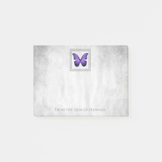 Paarse Butterfly Aangepaste notities Post-it® Notes (Voorkant)
