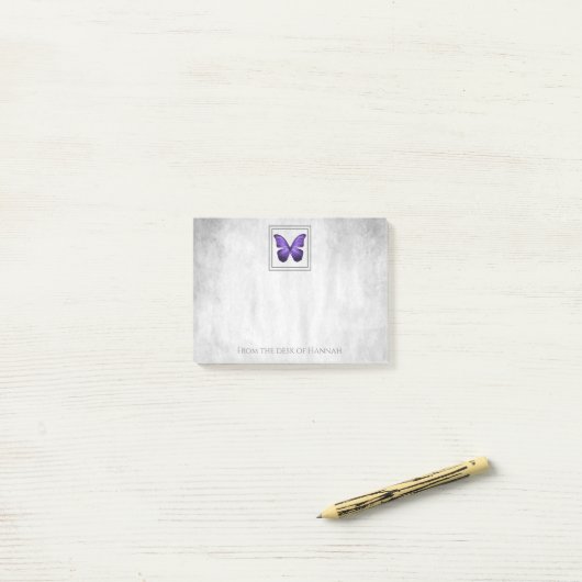 Paarse Butterfly Aangepaste notities Post-it® Notes (Op bureau)