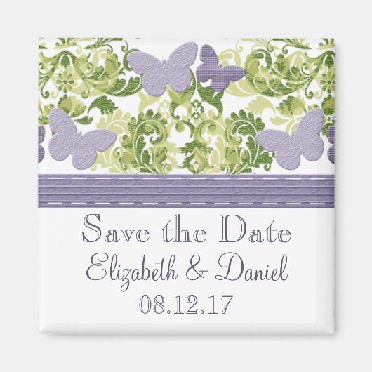 Paarse Butterfly bespaart de Datum Magnet Magneet (Voorkant)