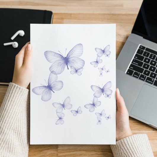 Paarse butterfly decorative Custom-Cut-sticker Sticker