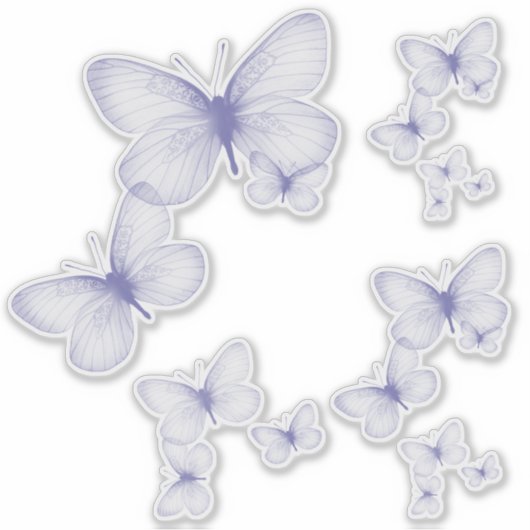Paarse butterfly decorative Custom-Cut-sticker Sticker (Voorkant)