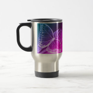 Paarse butterfly-koffie reisbeker