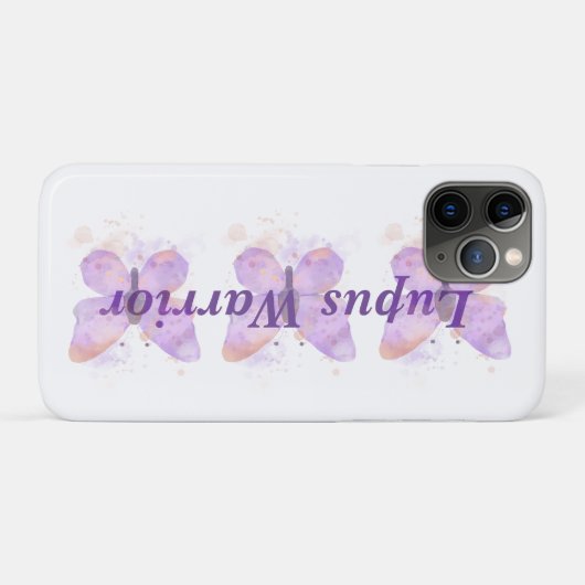 Paarse Butterfly Lupus Warrior Case-Mate iPhone Case (Achterkant (horizontaal))