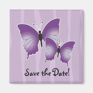 Paarse Butterfly magneet Sla datum op
