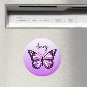  Paarse Butterfly Persoonlijke naam Magneet (Insitu (Vaatwasser))