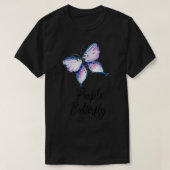 Paarse Butterfly Prachtige illustratie van de wate T-shirt (Design voorkant)