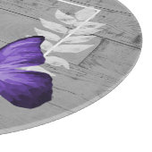Paarse Butterfly Rustic Personalized Cutting Board Snijplank (Hoek)