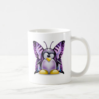 Paarse Butterfly Tux (Linux Tux) Koffiemok