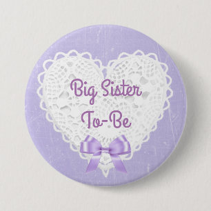 Paarse Button met grote zuster-to-be Baby shower