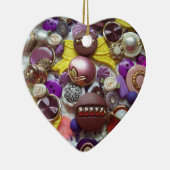 Paarse Buttonnen, kerstversiering Keramisch Ornament (Rechts)