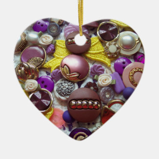 Paarse Buttonnen, kerstversiering Keramisch Ornament