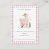 Paarse Cactus Boho Llama Diaper Raffle Baby shower Informatiekaartje (Voorkant)