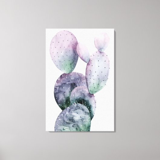 Paarse Cactus Canvas Afdruk (Voorkant)