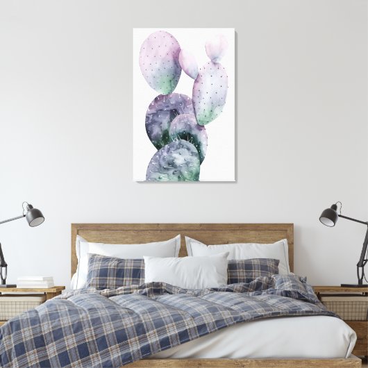 Paarse Cactus Canvas Afdruk (Insitu (Slaapkamer))