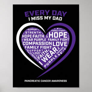 Paarse cadeaus ter nagedachtenis van mijn vader pa poster