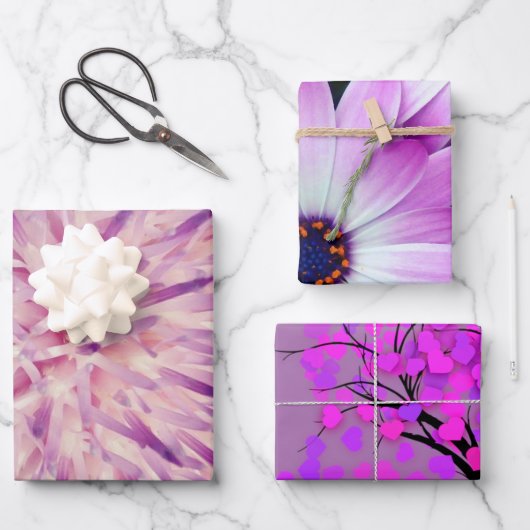 Paarse cadeauverpakking vellen (Voorkant)