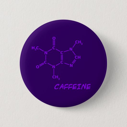 Paarse Caffeine Molecule Button (Voorkant)