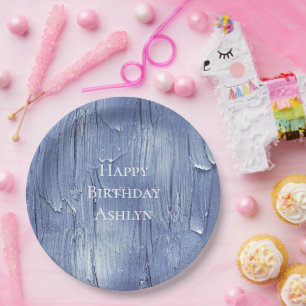 Paarse Cake Frosting Verjaardag Papieren Bordje