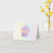 Paarse Cake Kaart (Gele Bloem)