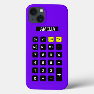 Paarse calculator met toetsenblok iPhone 13 hoesje