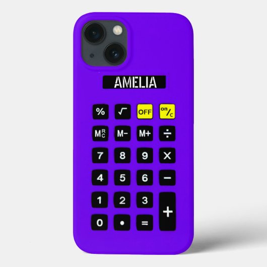 Paarse calculator met toetsenblok Case-Mate iPhone case (Achterkant)