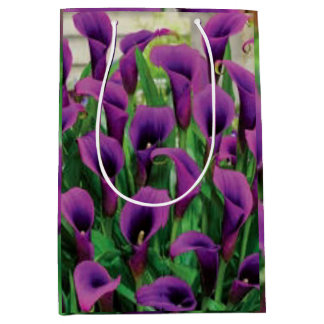 Paarse Calla lileugens Medium Cadeauzakje