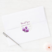 Paarse Calla Lillies Waterverf bruiloft dank u Ronde Sticker (Envelop)