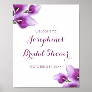 Paarse Calla Lily Bloemen Vrijgezellenfeest Poster