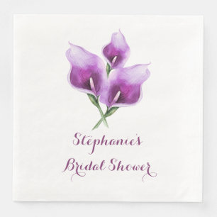 Paarse Calla Lily Bloemen Vrijgezellenfeest Servet