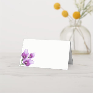 Paarse Calla Lily Bloemen Waterverf Bruiloft