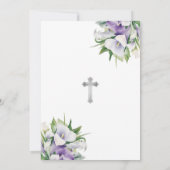 Paarse Calla Lily Foto Begrafenisdienst Kaart (Achterkant)