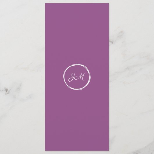 Paarse Calla Lily Waterverf Bloemenmenu Menu (Achterkant)