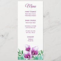 Paarse Calla Lily Waterverf Bloemenmenu